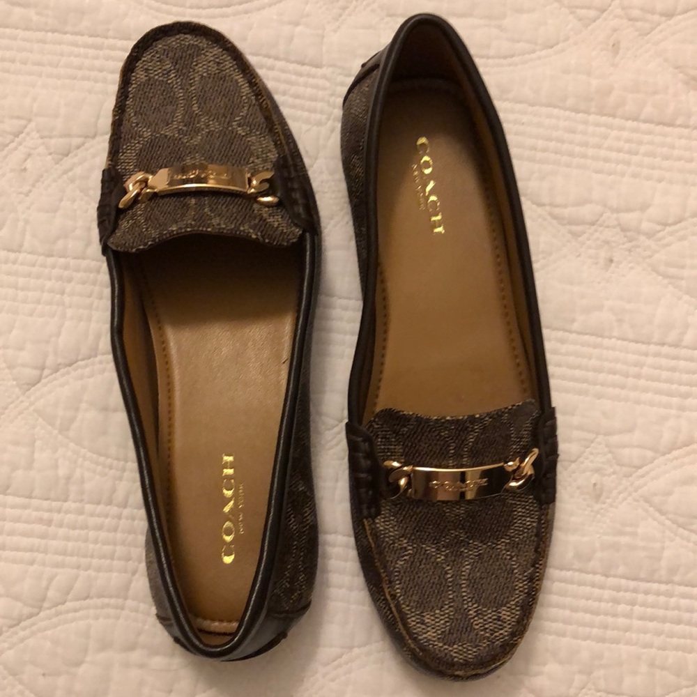 COACH Brown Leather Flats — Size 5.5